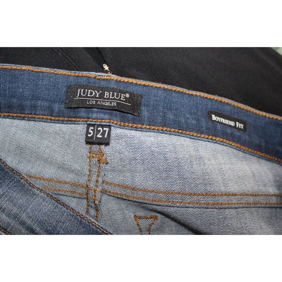 Judy Blue Womens Medium Wash Distressed Boyfriend Fit Jeans 5/27 - Picture 6 of 6